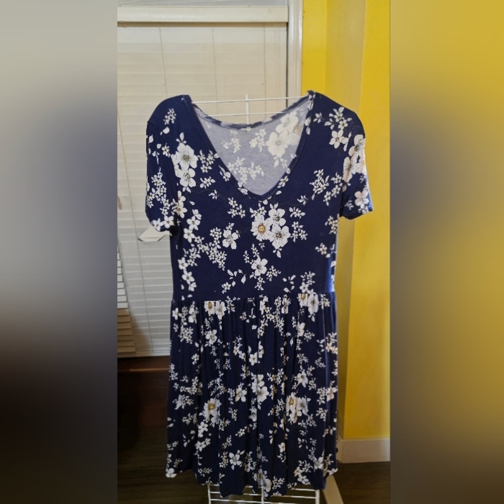 Floral Navy Blue Dress